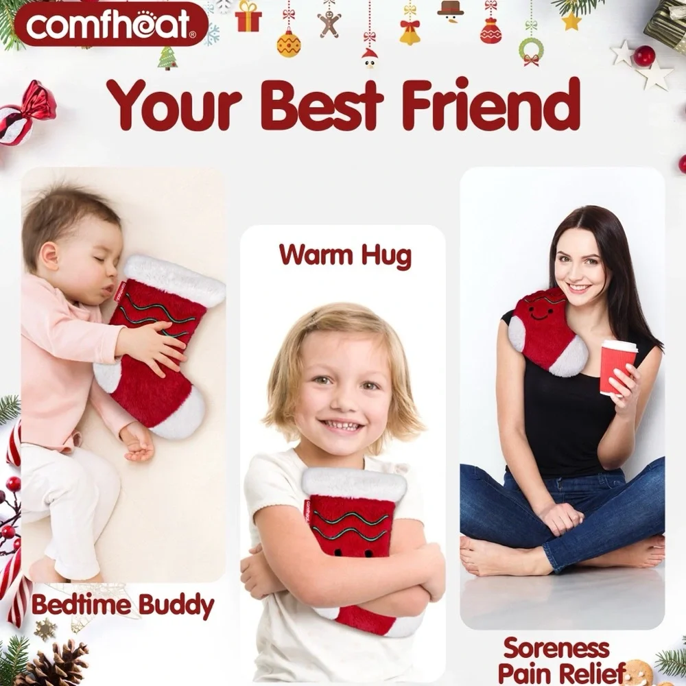 NEW NIP Comfheat Christmas Stocking Heating Pad